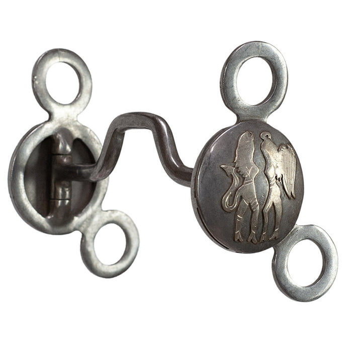 Large Concho Square Port Bit - Angel & Devil
