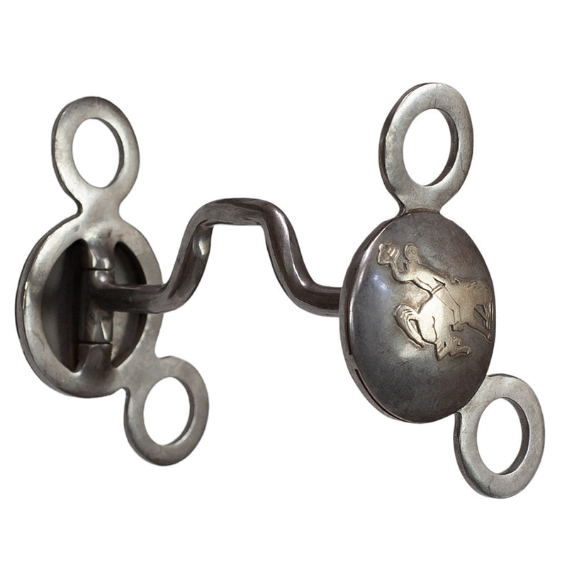 Large Concho Square Port Bit - Bucking Horse