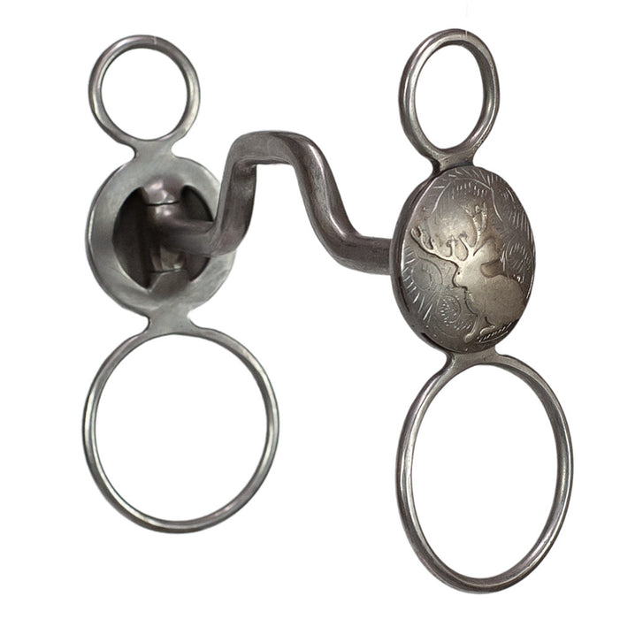 Large Concho Square Port Globe Bit - Jackalope