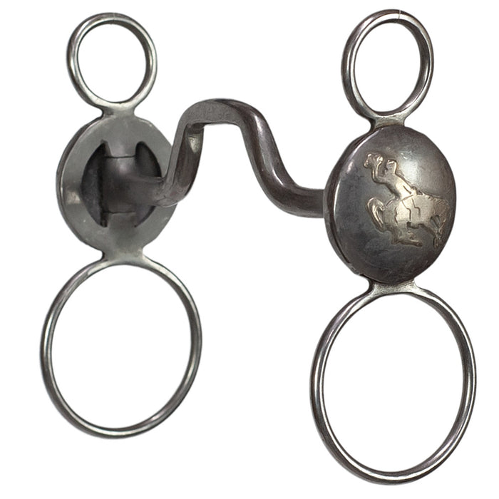 Large Concho Square Port Globe Bit - Bucking Horse