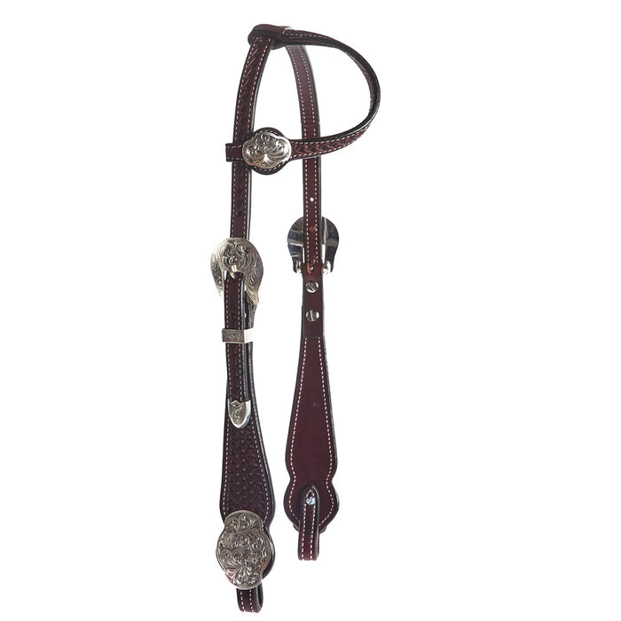 Silver Single Ear Basket Stamp Show Headstall