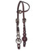 Silver Concho Basket Stamp Single Ear Show Headstall