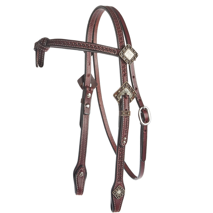 Silver Basket Stamp Futurity Knot Browband Show Headstall