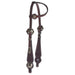 Single Ear Basket Stamped Antique Silver Show Headstall
