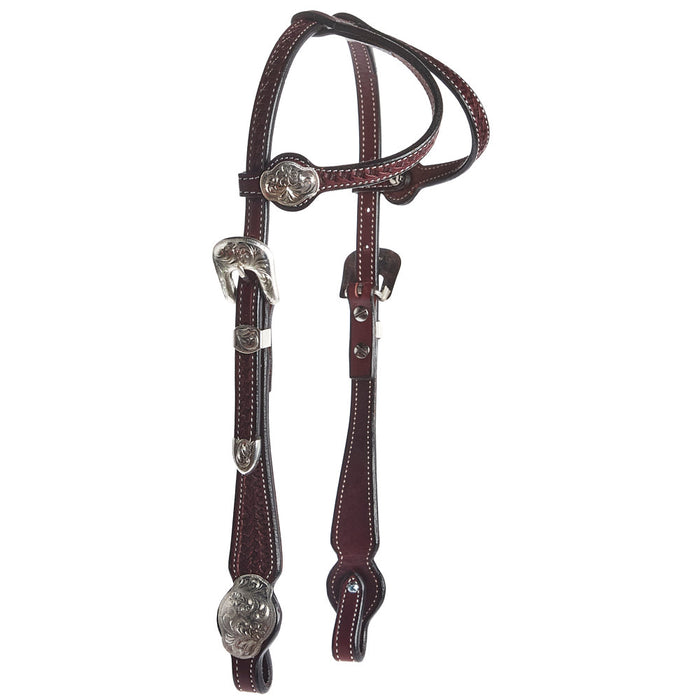 Silver Basket Stamp Double Ear Show Headstall