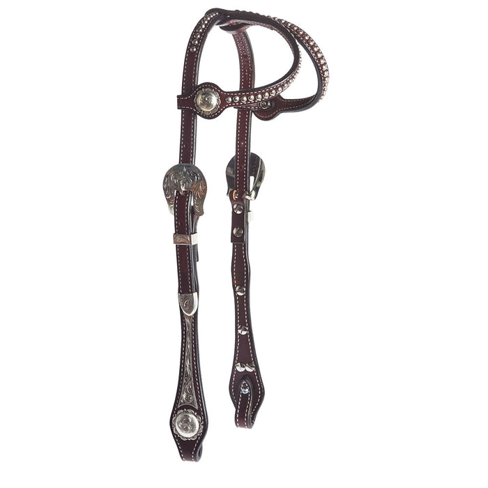 Silver Double Ear Show Headstall
