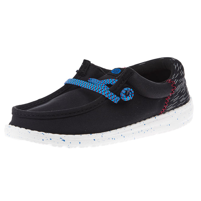 Youth Wally Jersey Jacquard Black and Red Causal Shoe
