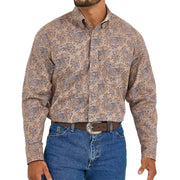 Men's George Strait Brown Paisley Shirt