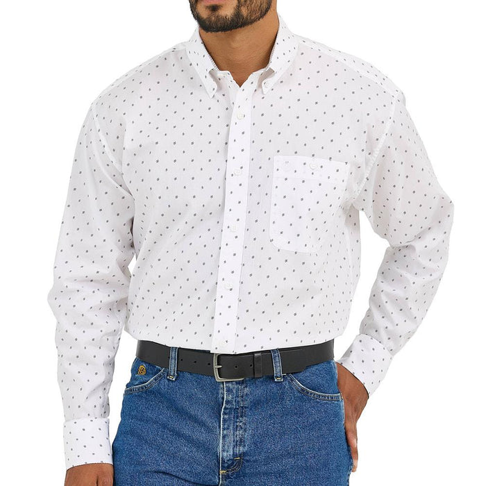 Men's George Strait White Printed Shirt
