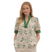 Women's Olive Print Top