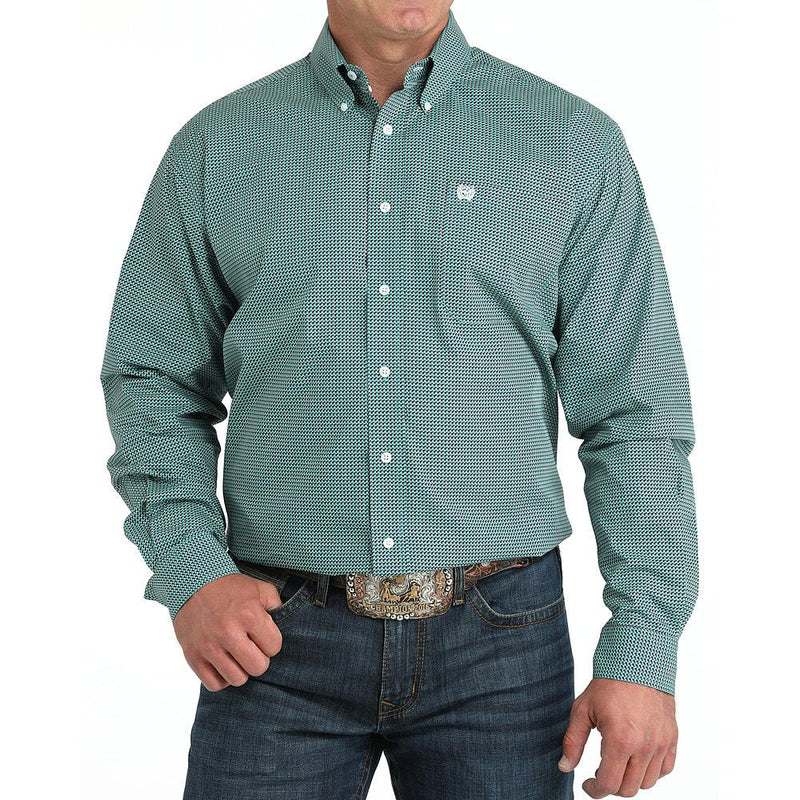 Men's Turquoise Print Shirt