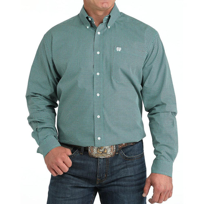 turquoise dress shirt Cinch Men's Turquoise Print Shirt