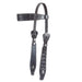 Black Genuine Gator Overlay Browband Headstall