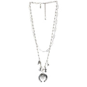 Silver Layered Charm Necklace