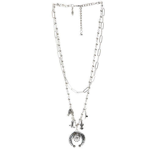 Silver Layered Charm Necklace