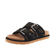 Women`s Smitten Black Faux Suede Sandal