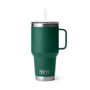 Rambler 35oz Straw Mug Black Forest Green