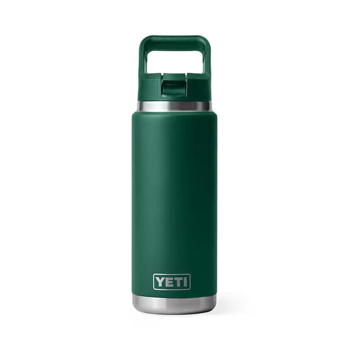 Rambler 26oz Straw Bottle Black Forest Green