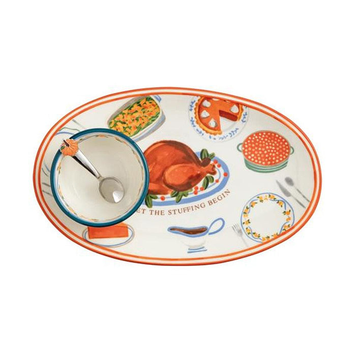 Turkey Dinner Tray & Dip Set
