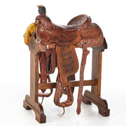 15in 1/2 Tooled Floral Trophy Team Roper