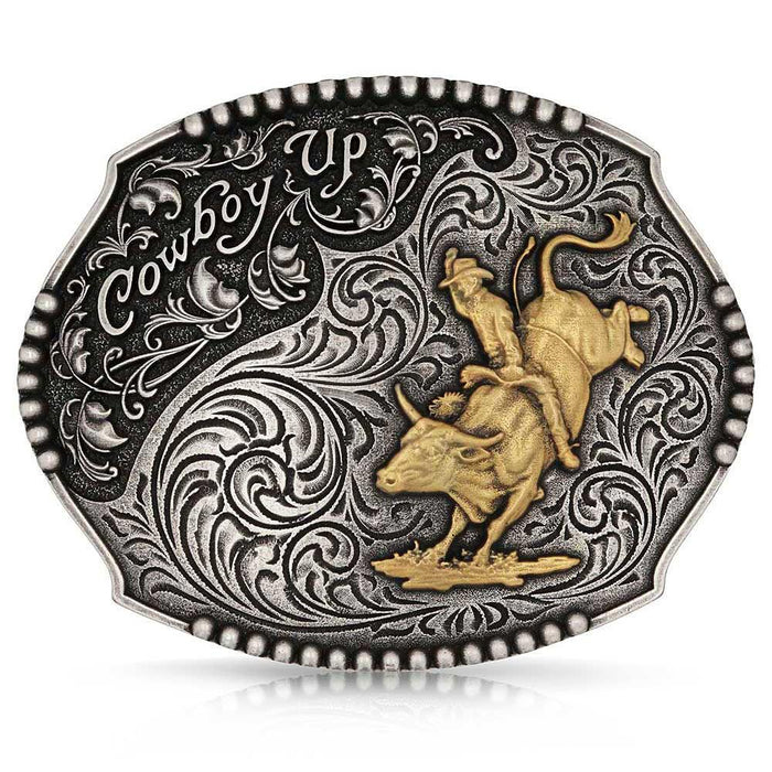 Cowboy Up Bull Rider Attitude Buckle
