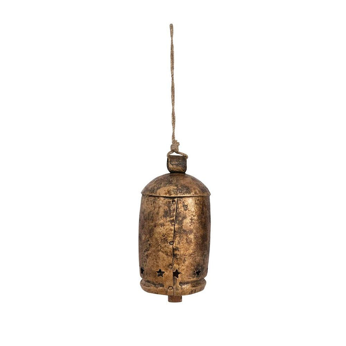 Large Metal Bell with Star Cut Outs