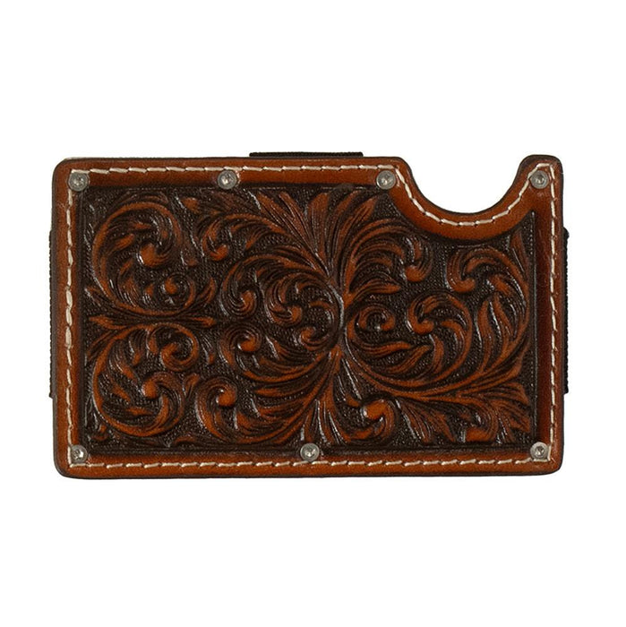 3D Western Men`s Smart Leather Embossed Scroll Wallet