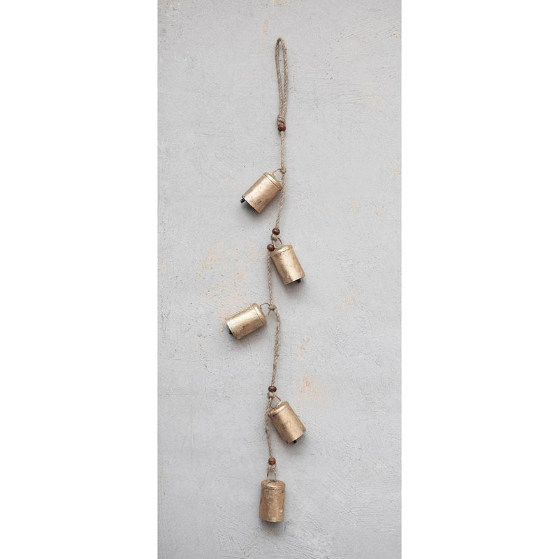 Hanging Metal Bells w/Jute Rope