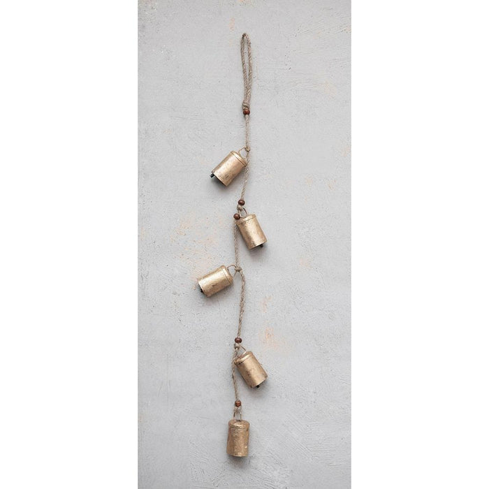 Hanging Metal Bells w/Jute Rope