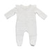 Girl's White Bow Quilted Sleeper