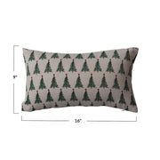 Christmas Tree Print Lumbar Pillow