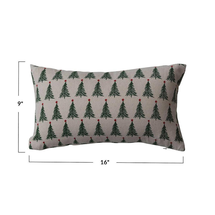 Christmas Tree Print Lumbar Pillow