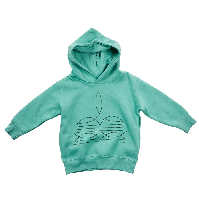 Toddler Boot Stitch Turquoise Hoodie