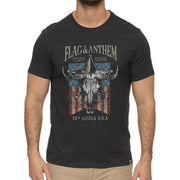 Men's Americana Bull Skull Badge Tee Shirt