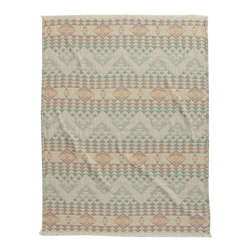 Aqua Highland Peak Fringed Throw