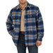 Men's Navy Plaid Lined Shirt Jacket