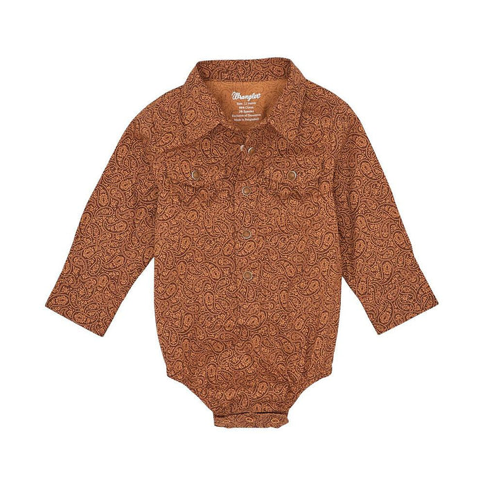 Infant Rustic Brown Snap Onesie
