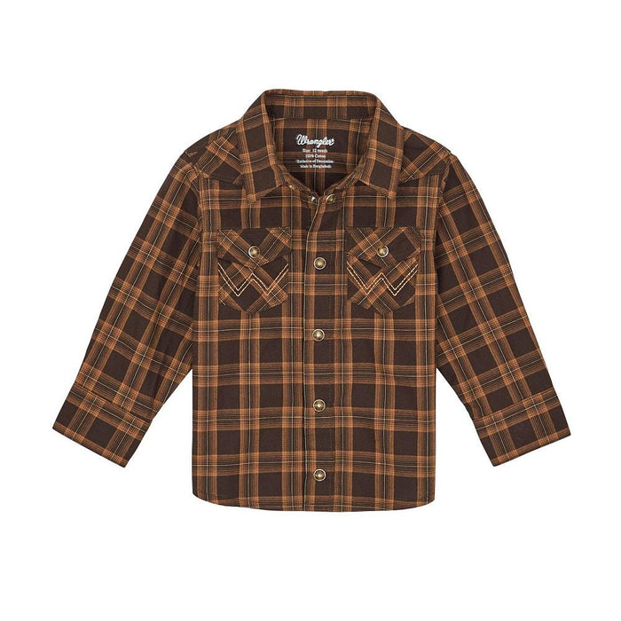 Infant Retro Brown Plaid Shirt