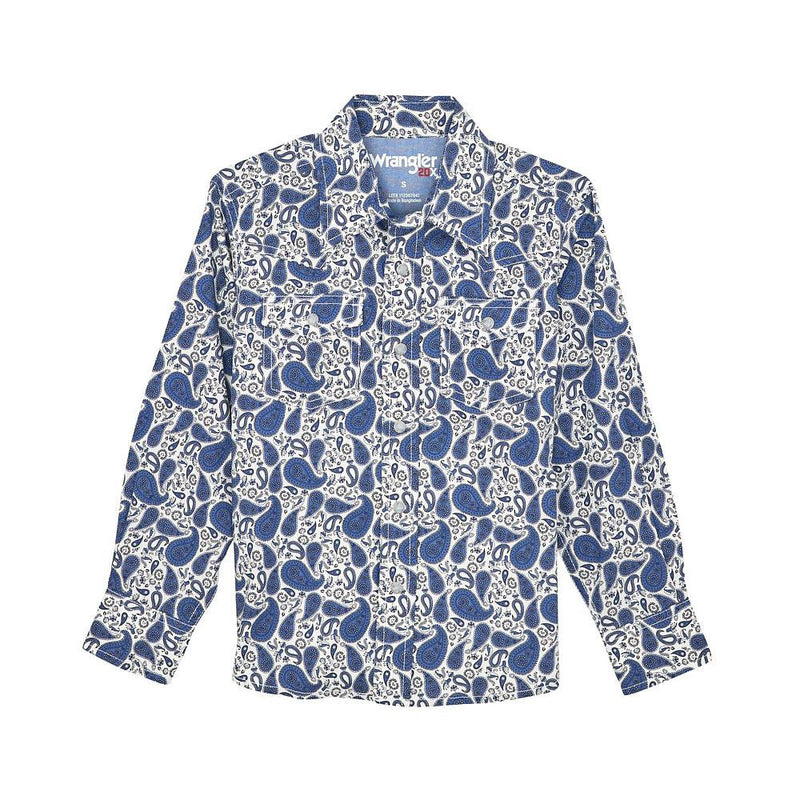 Boy's 20X Advanced Comfort Blue Paisley Shirt
