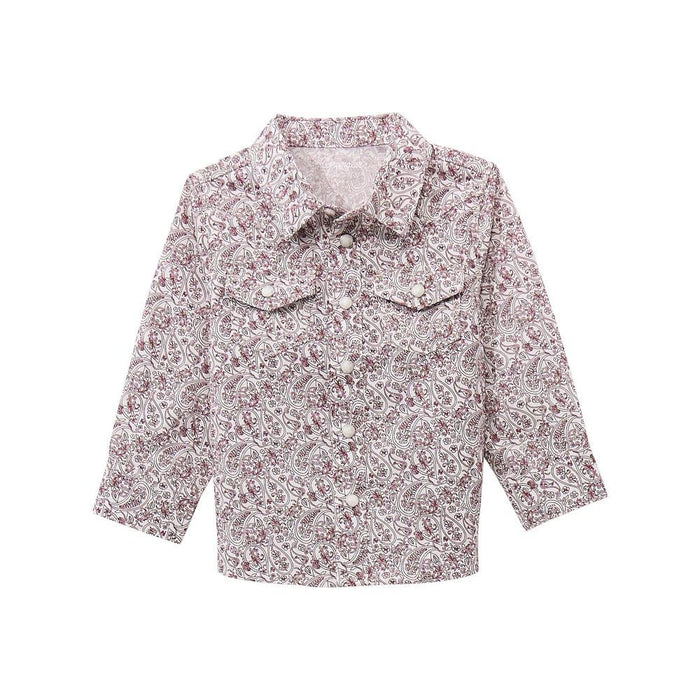 Boys Baby Classic Burgundy Print Shirt