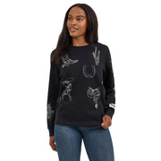 Women's Retro Black Sweatshirt