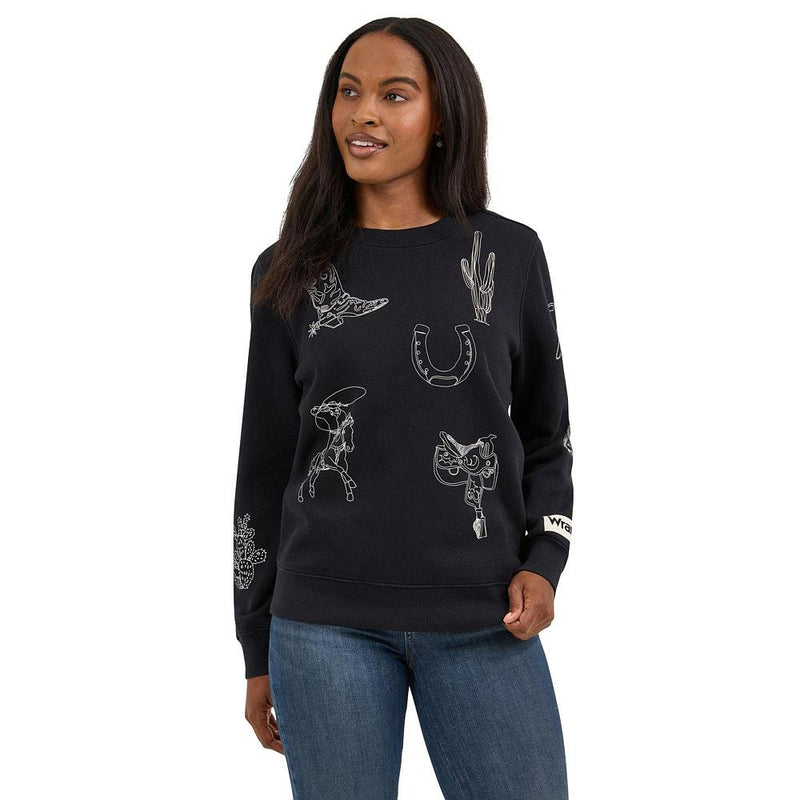 Women's Retro Black Sweatshirt