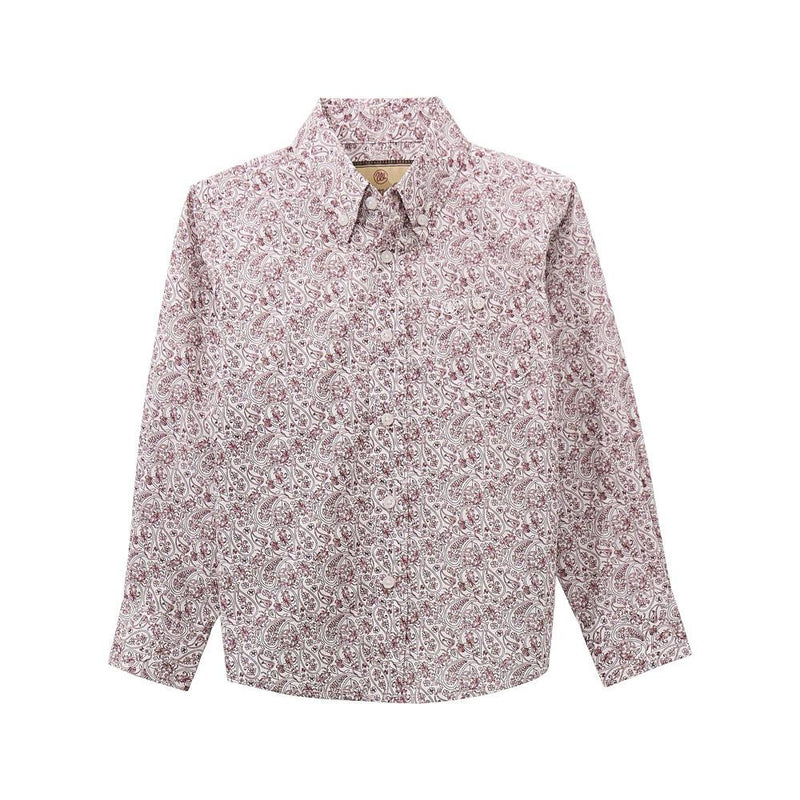 Boy's Classic Burgundy Print Shirt