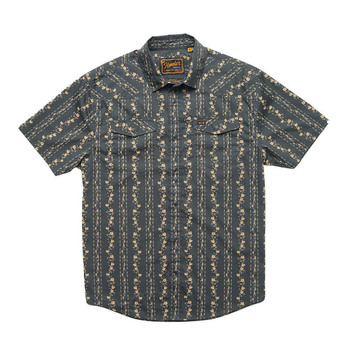 Men's Antique Black Hibiscus Ribbons Shirt