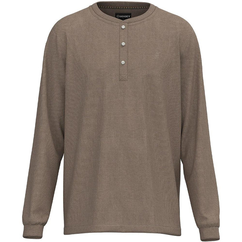 Men's Tan Henley Tee Shirt