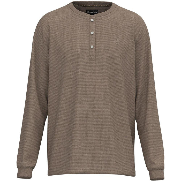 Men's Tan Henley Tee Shirt