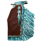 Brown Turquiose and Gold Rodeo Chaps