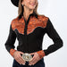Black Tooled Yoke Blouse