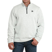 Men's 1/4 Zip Grey Pullover Sweater