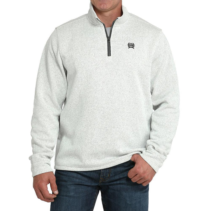 Men's 1/4 Zip Grey Pullover Sweater